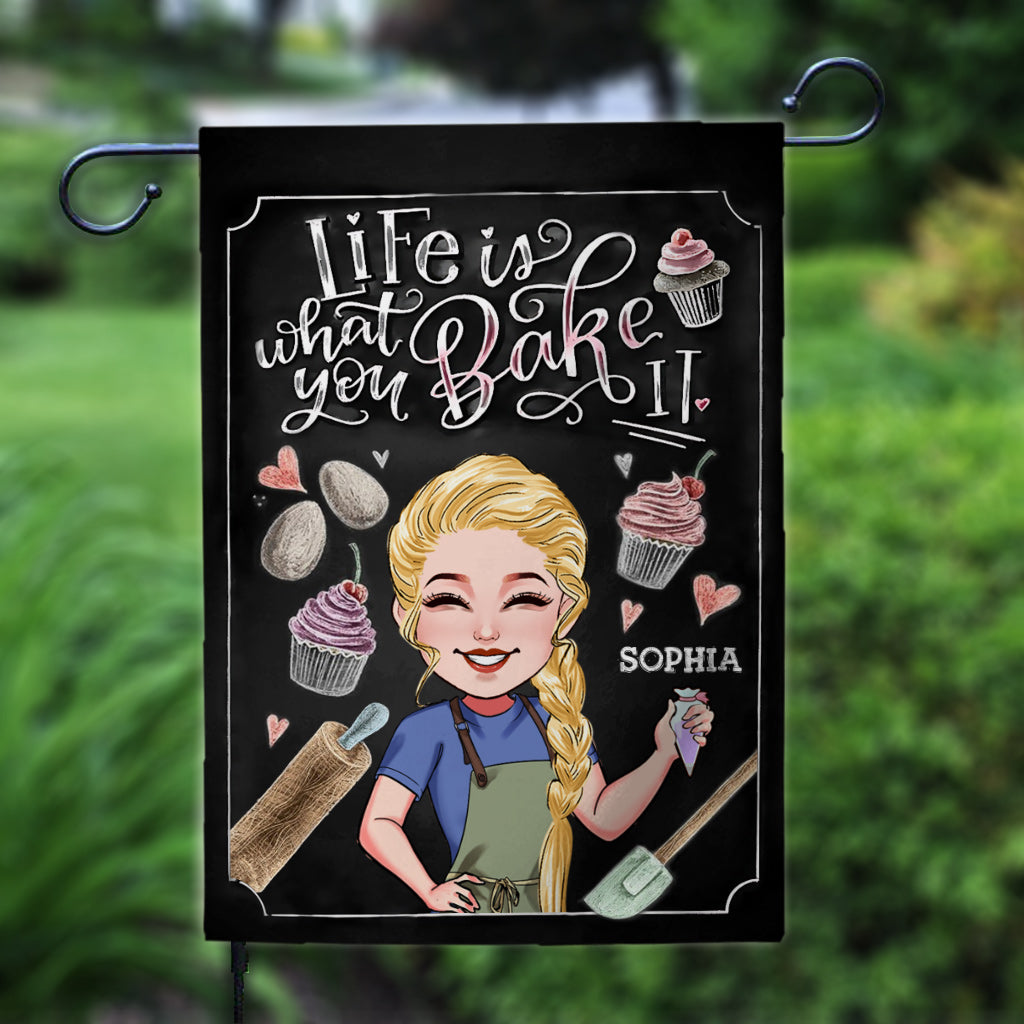 Life Is What You Bake It - Personalized Baking Garden Flag
