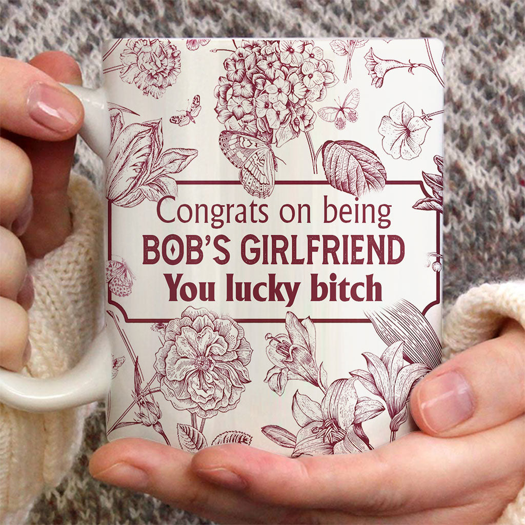 Félicitations pour être ma copine/mon copain/ma femme/mon mari ! Quel chanceux ! - Cadeau pour mari, copain, femme, copine - Mug personnalisé