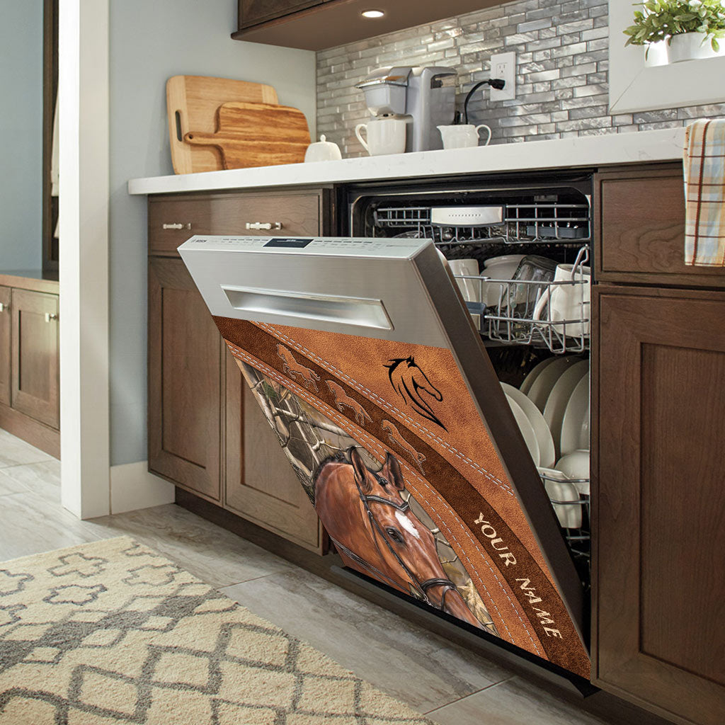 Housse de lave-vaisselle personnalisée « Amoureux des chevaux »