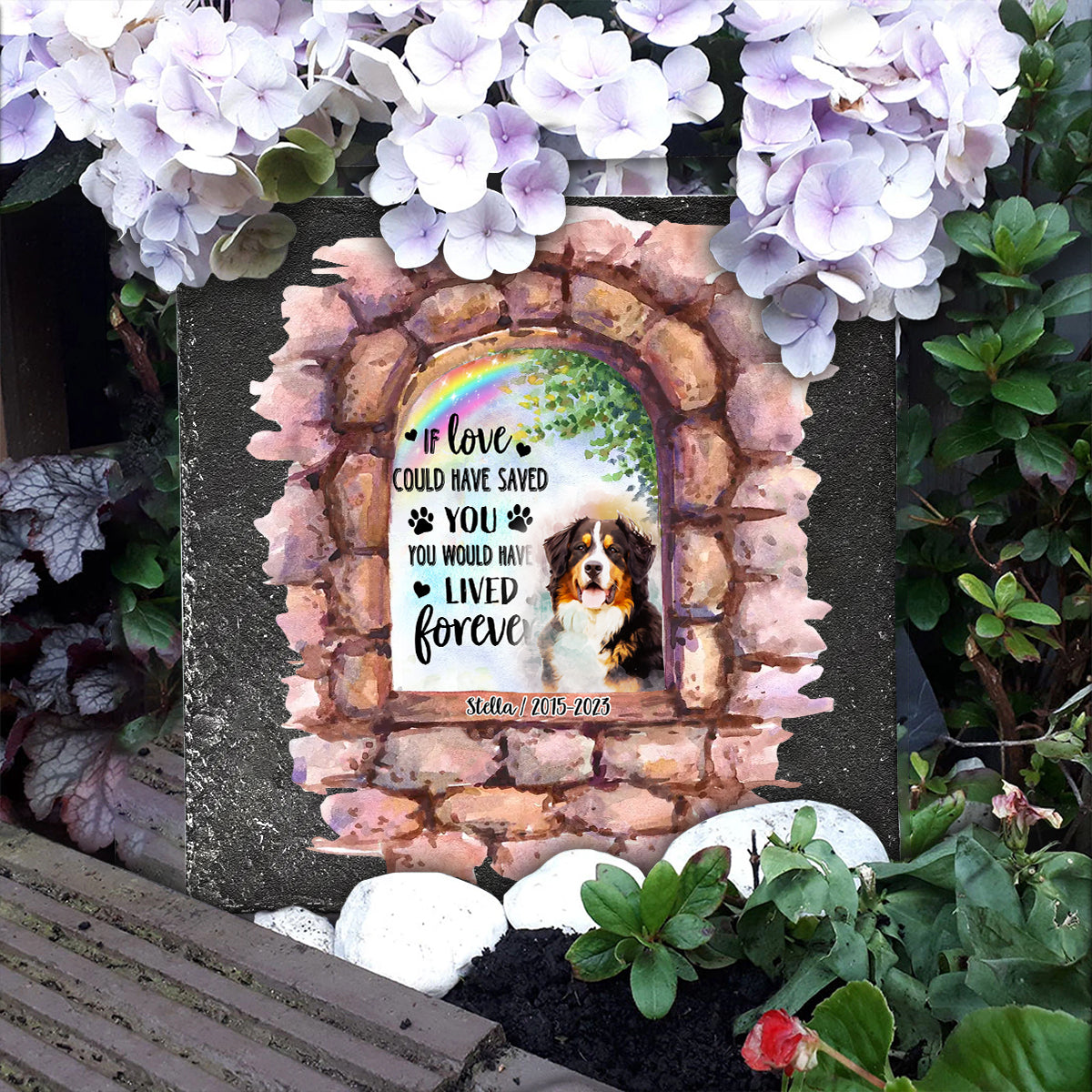 No Longer By My Side - Personalized Dog Square Shaped Stone