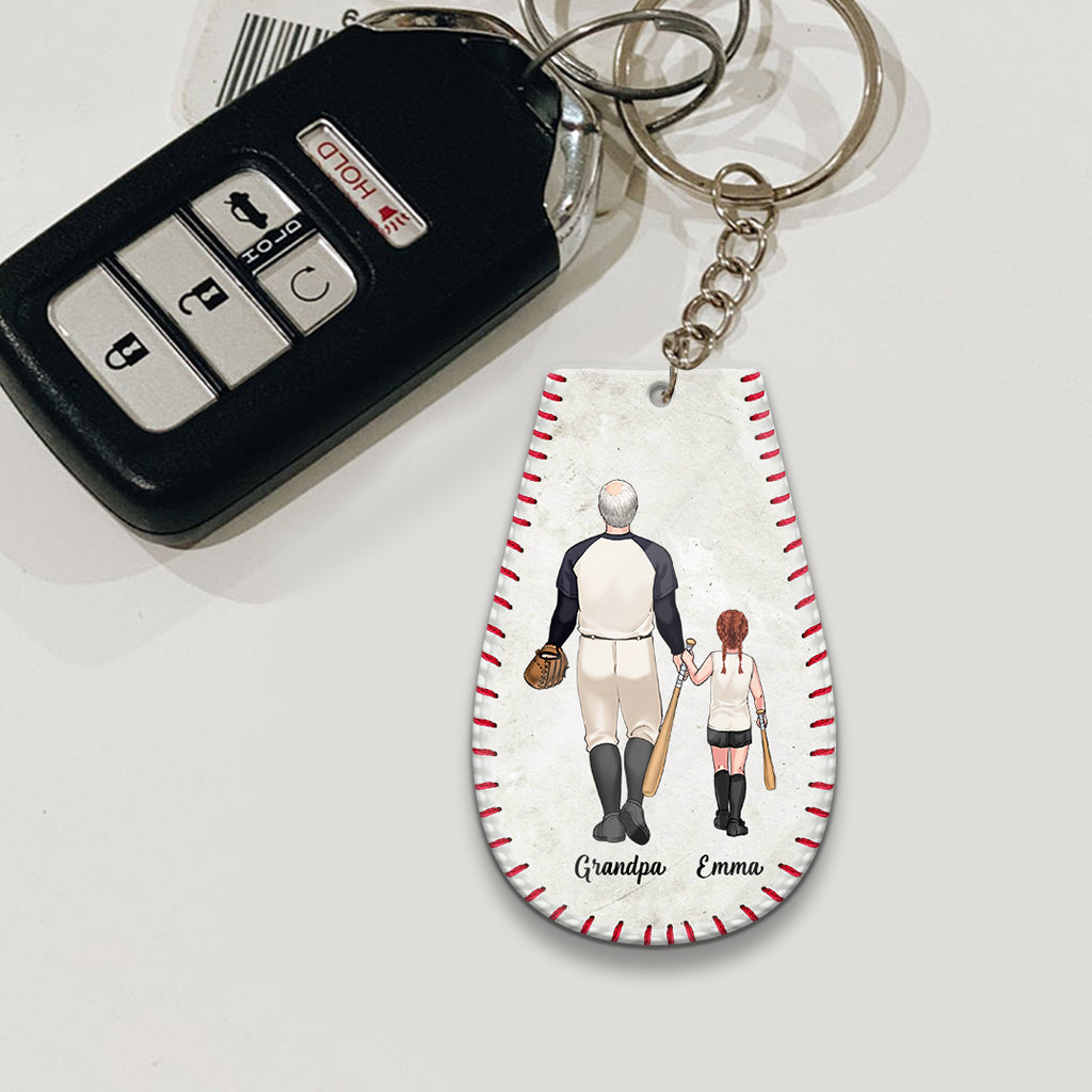 #1 Baseball Dad - Baseball gift for dad, grandpa - Personalized Keychain
