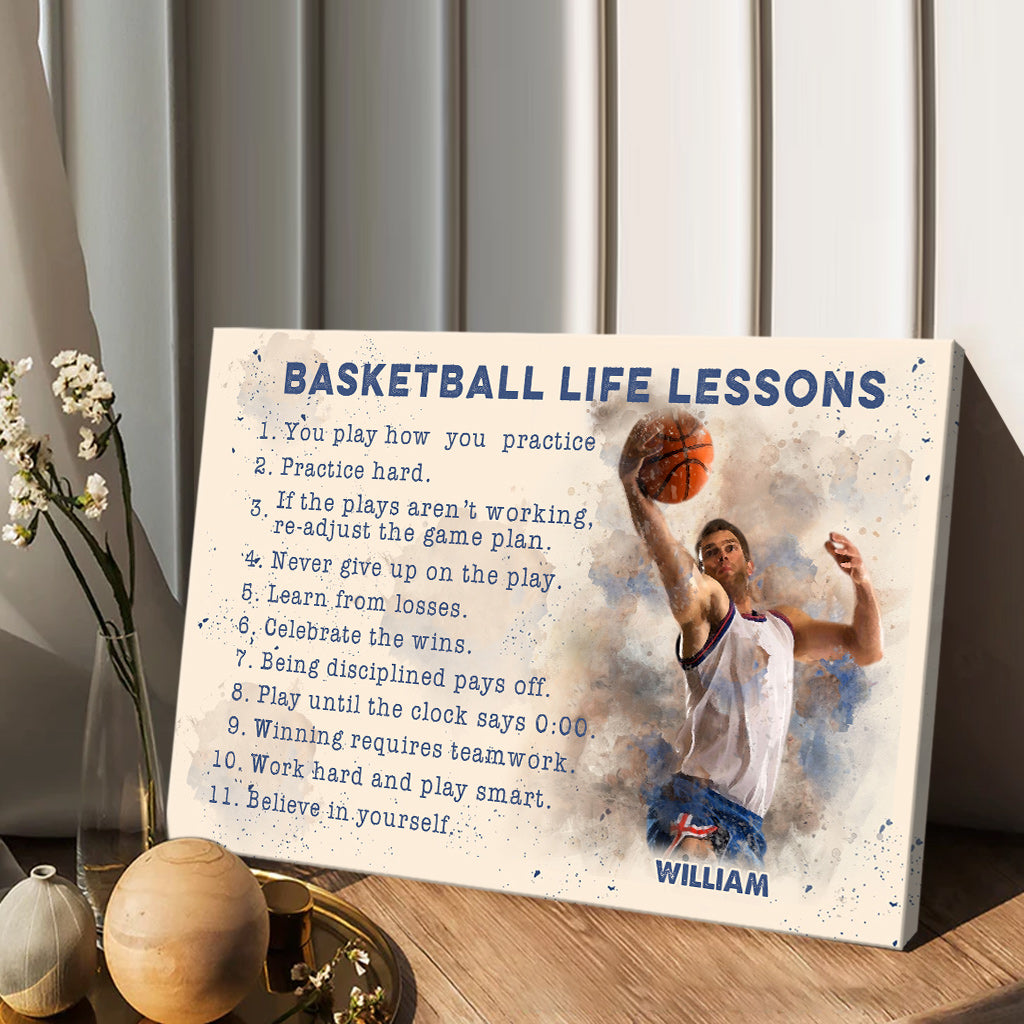 Leçons de vie du basketball - Toile et affiche personnalisées sur le thème du basketball