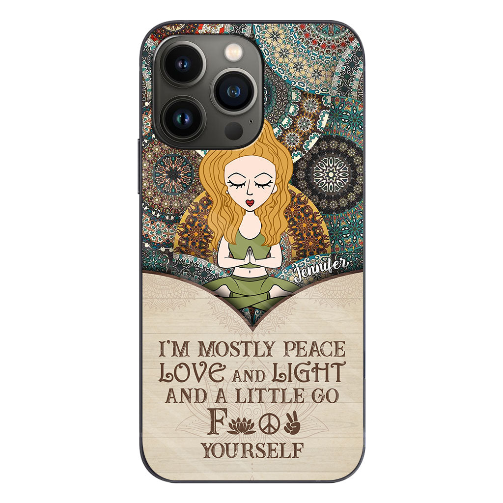 I'm Mostly Peace - Personalized Yoga Phone Case