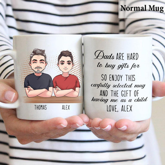 Cadeau pour papa : difficile à offrir - Mug personnalisé