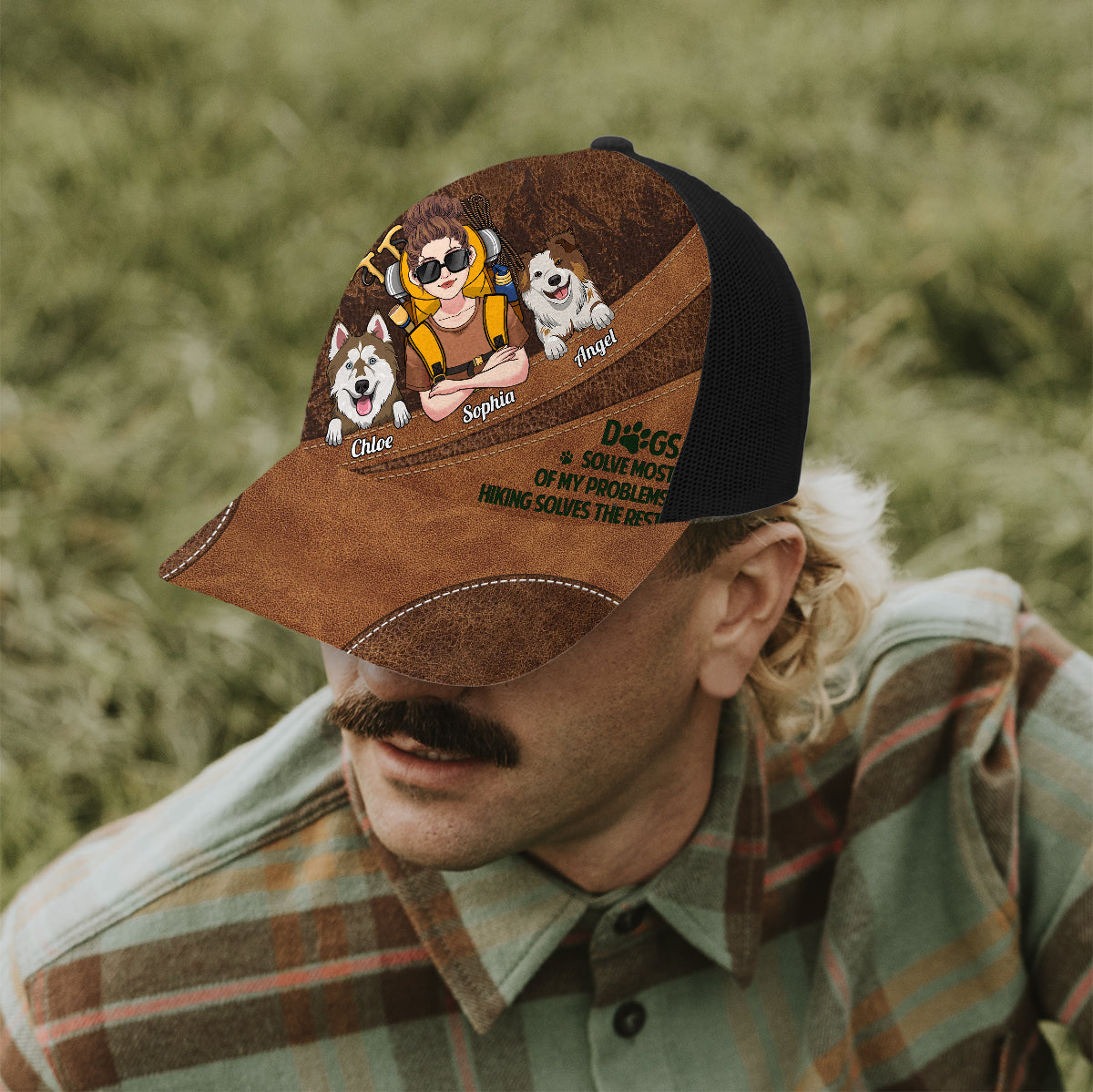 Randonnée et chiens - Casquette de camionneur personnalisée pour la randonnée