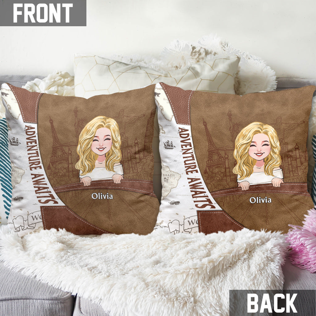 L'aventure vous attend - Coussin de voyage personnalisé