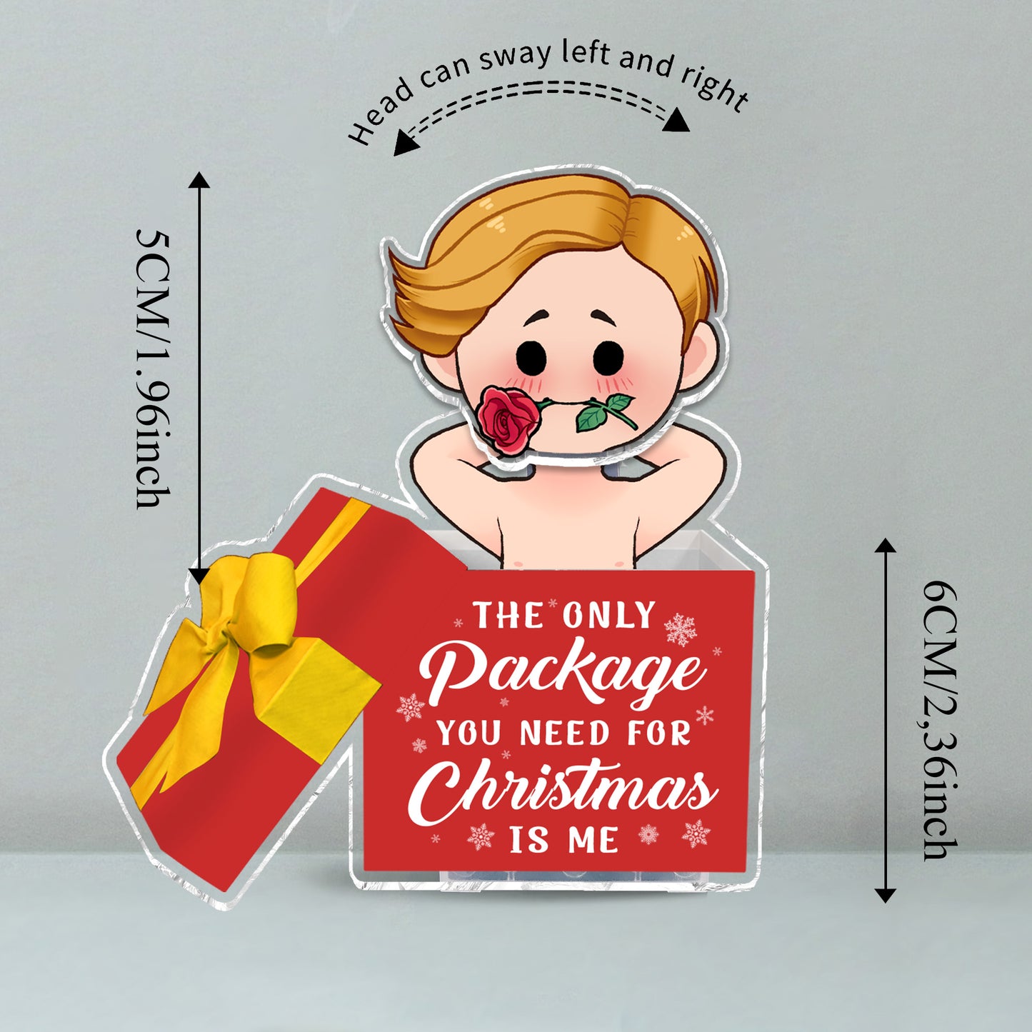The Only Package You Need For Christmas - gift for husband, wife, girlfriend, boyfriend - Personalized Custom Shaking Head