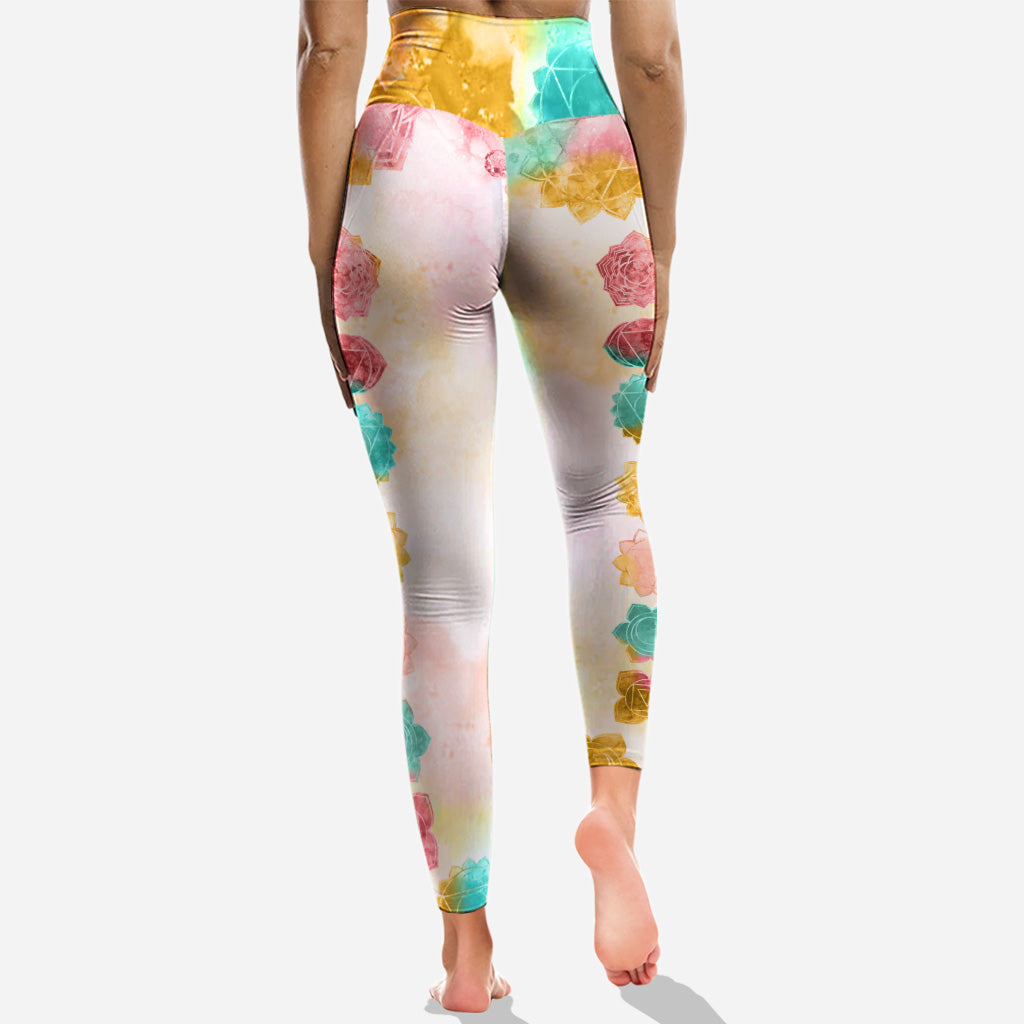 Je suis avant tout paix, amour et lumière - Débardeur et legging de yoga personnalisés -