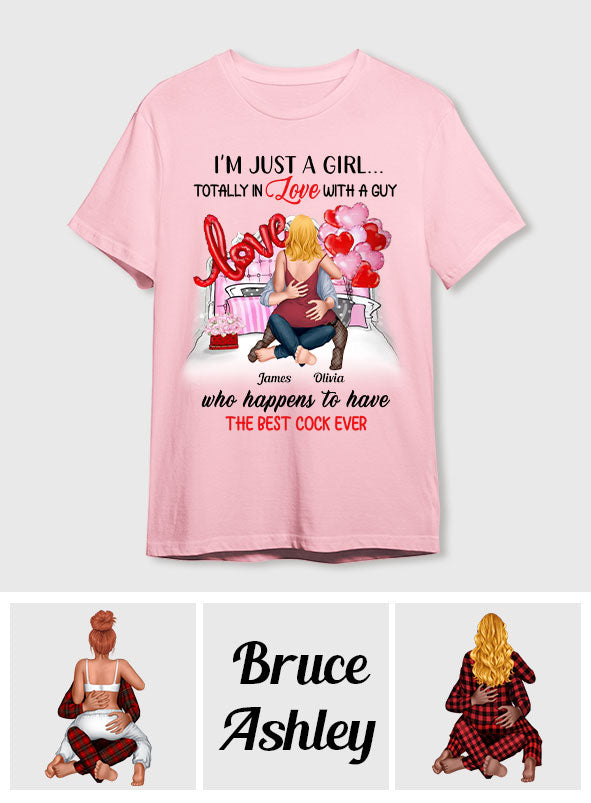 Je suis juste une fille amoureuse d'un garçon - T-shirt et sweat à capuche personnalisés pour couples