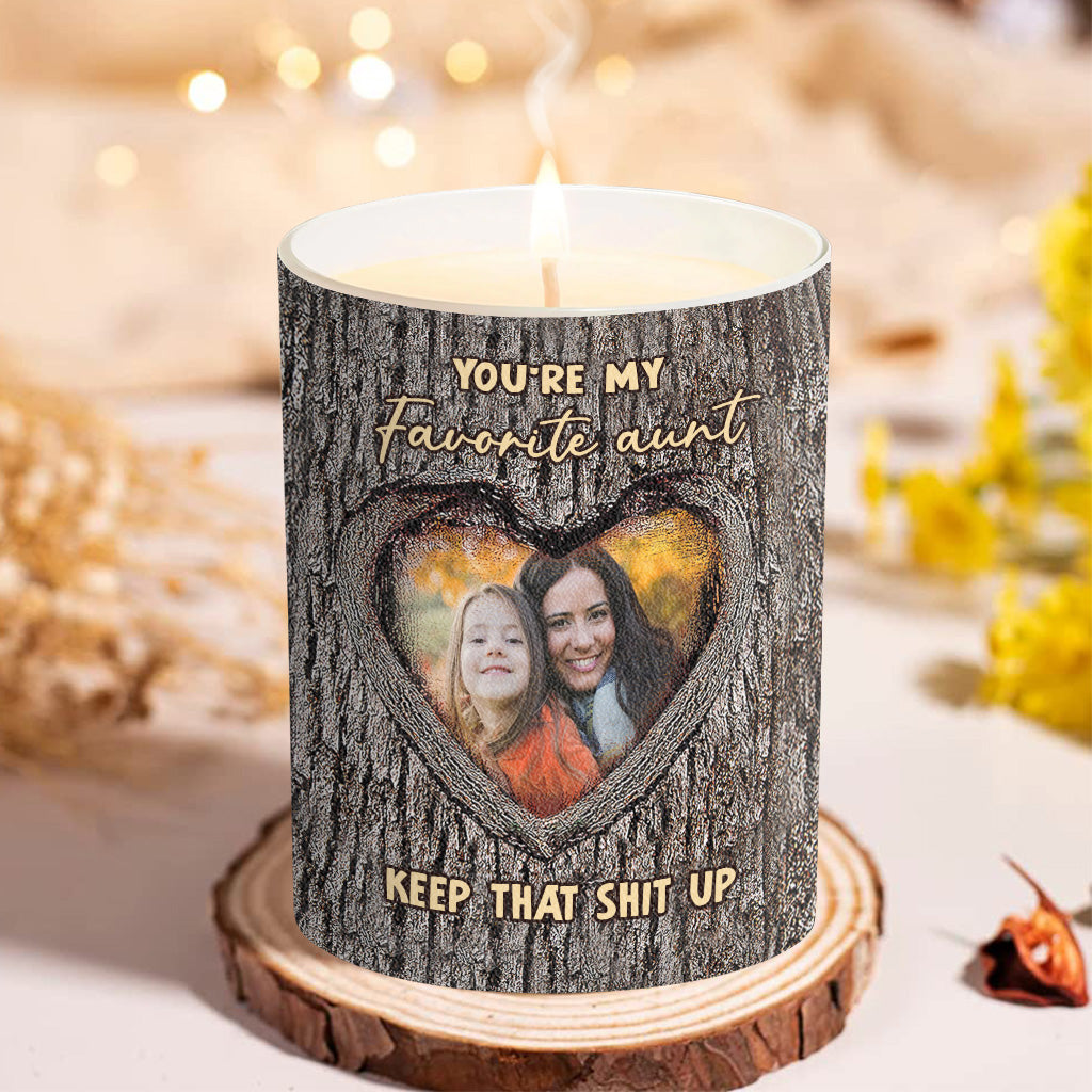 You're My Favorite Aunt - Gift for Aunt - Personalized Candle With Wooden Lid