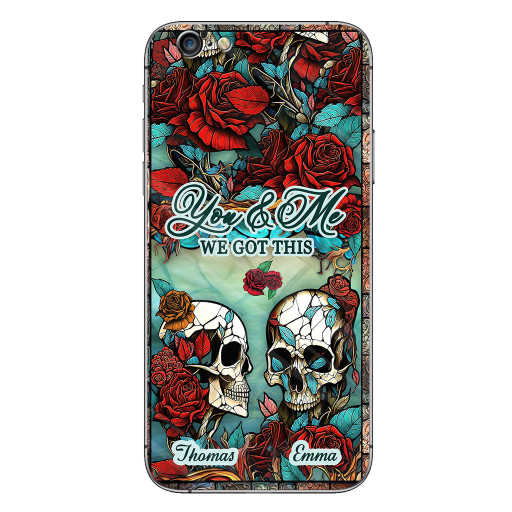 Couple de crânes - Cadeau crâne pour mari, femme, petit ami, petite amie - Coque de téléphone personnalisée