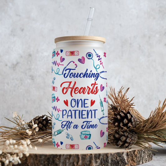Touching Hearts - Personalized Nurse Can Glass
