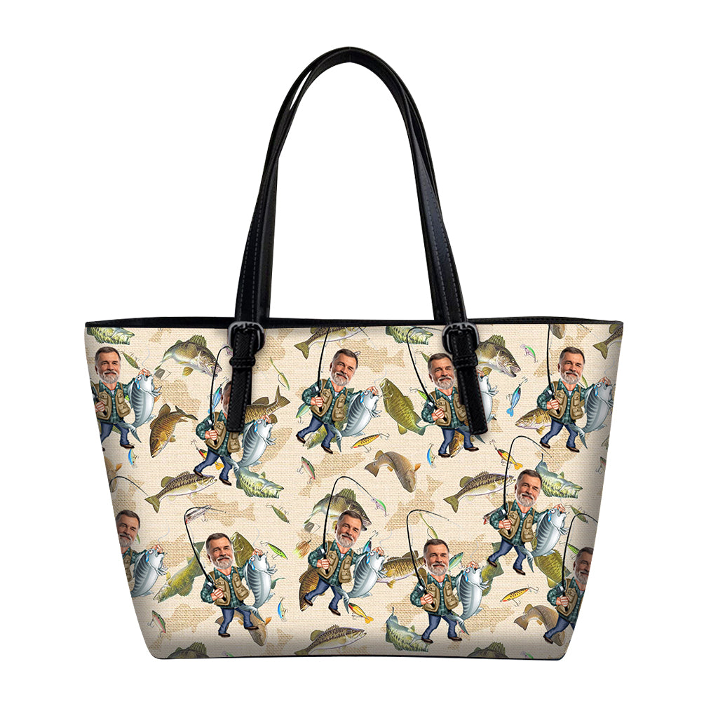 Sac de pêche en cuir personnalisé avec photo humoristique - Sac de pêche humoristique