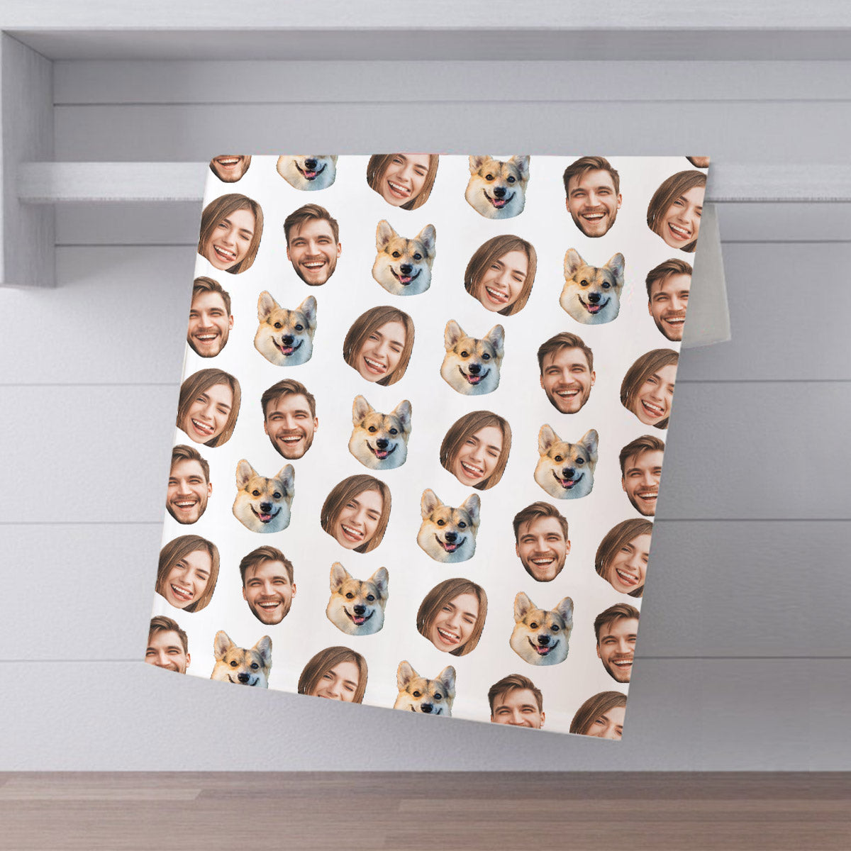 Serviette personnalisée pour couple - Visage rigolo