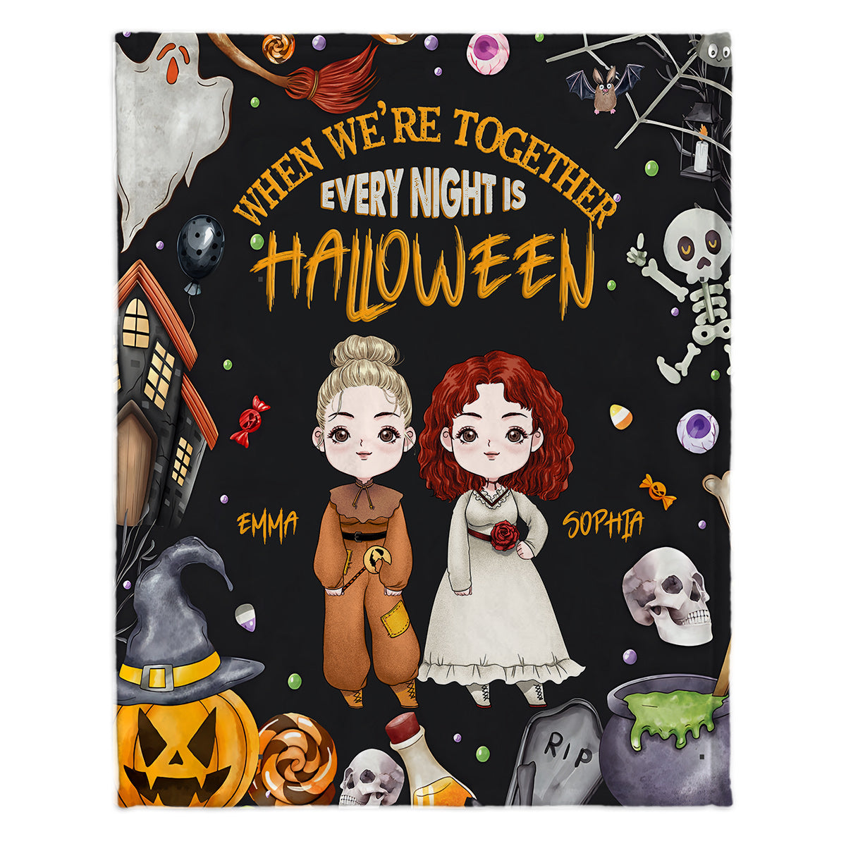 Quand on est ensemble, chaque soir c'est Halloween - Couverture personnalisée pour meilleure amie