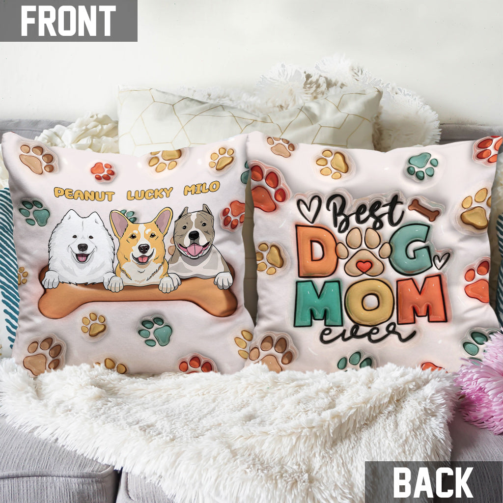 Meilleure maman de chien au monde - Coussin décoratif personnalisé pour chien