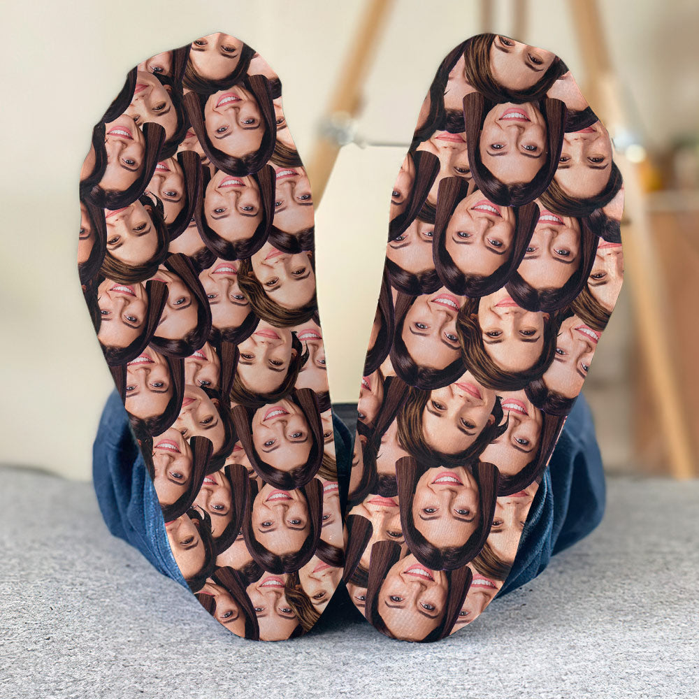 Chaussettes personnalisées pour meilleures amies avec visage imprimé - Chaussettes personnalisées pour meilleures amies
