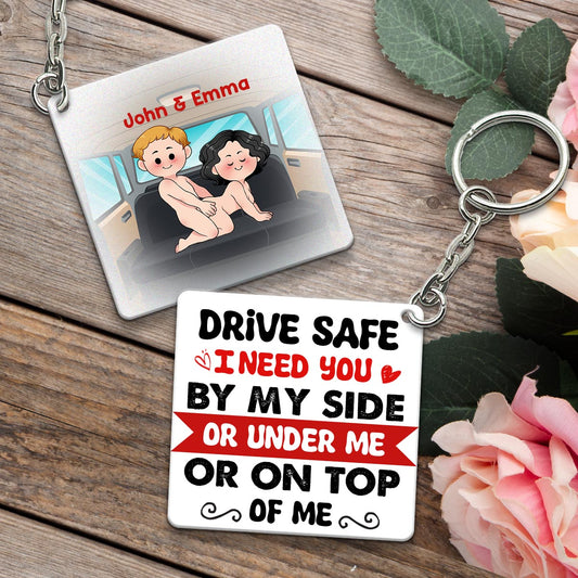 Drive Safe - Personalized Couple Keychain