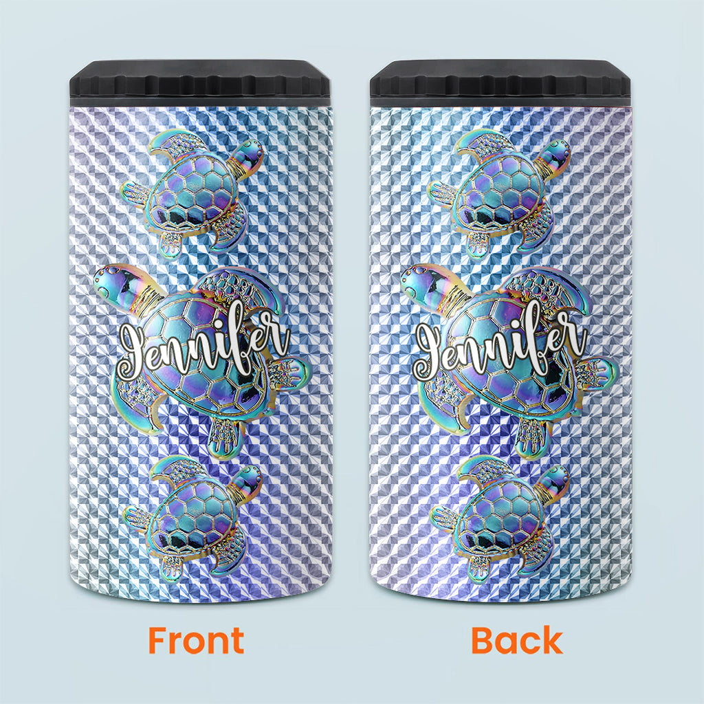 Salty Lil Beach - Refroidisseur de canettes personnalisé en forme de tortue