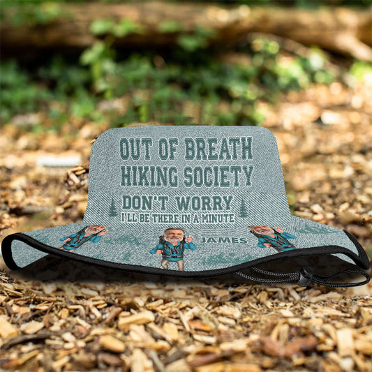 Out Of Breath Hiking Society - Chapeau de brousse de randonnée personnalisé