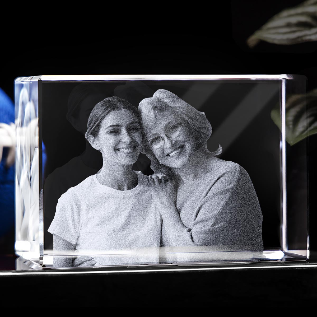 Heureuse d'être appelée grand-mère - Cadeau pour grand-mère - Lampe en cristal cubique 3D gravée au laser et personnalisée
