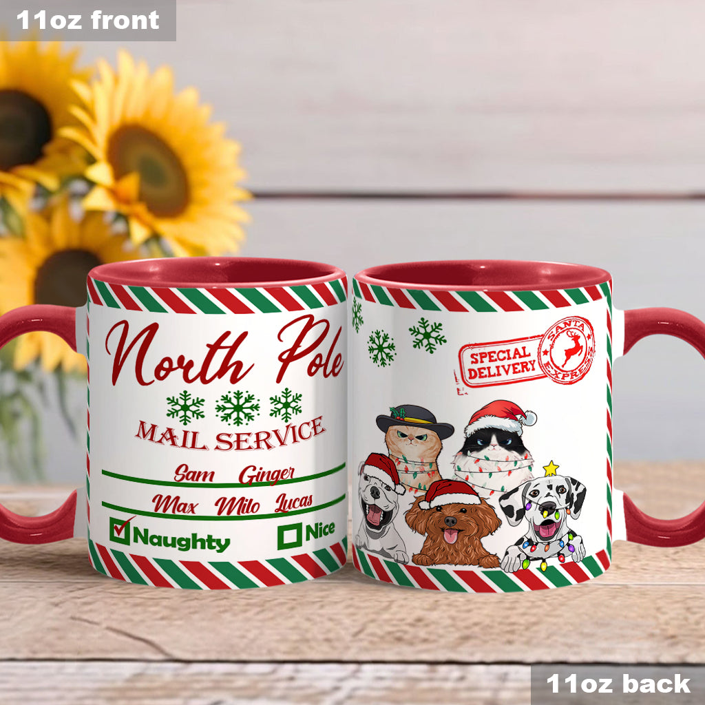 North Pole Mail Service - Personalized Dog Accent Mug