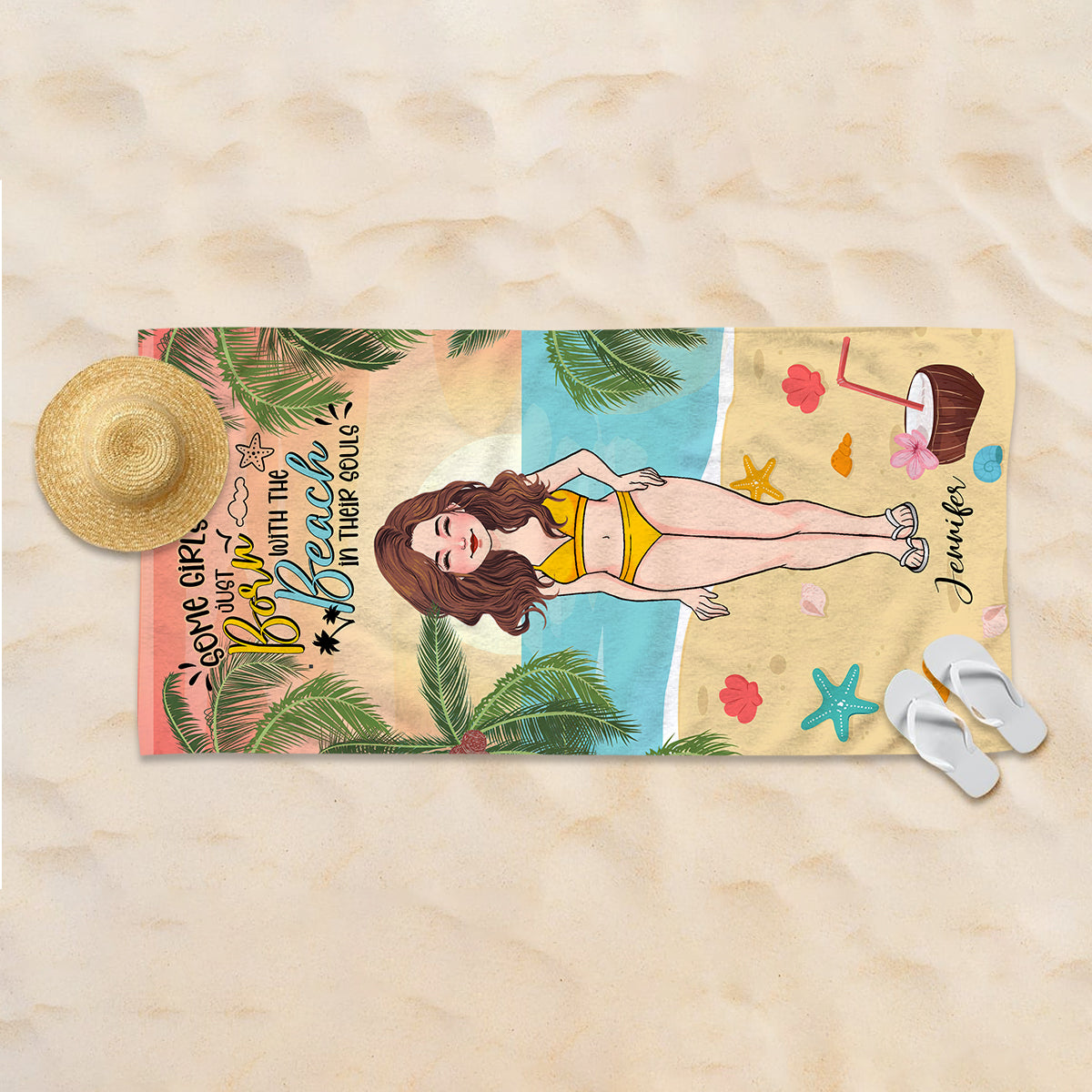 Salt In The Air Sand In My Hair - Personalized Sea Lover Beach Towel