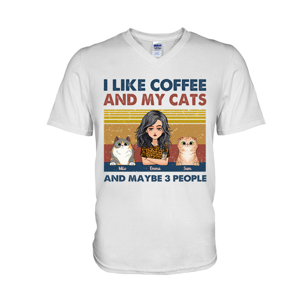 J'aime le café et mon chien - Cadeau pour amoureux des chats - T-shirt et sweat à capuche personnalisés