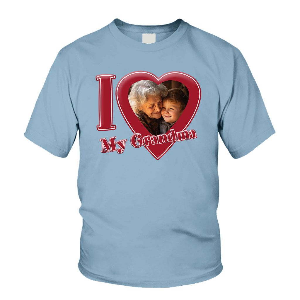 J'aime ma grand-mère/mamie/maman... - T-shirt et sweat à capuche personnalisés pour grand-mère