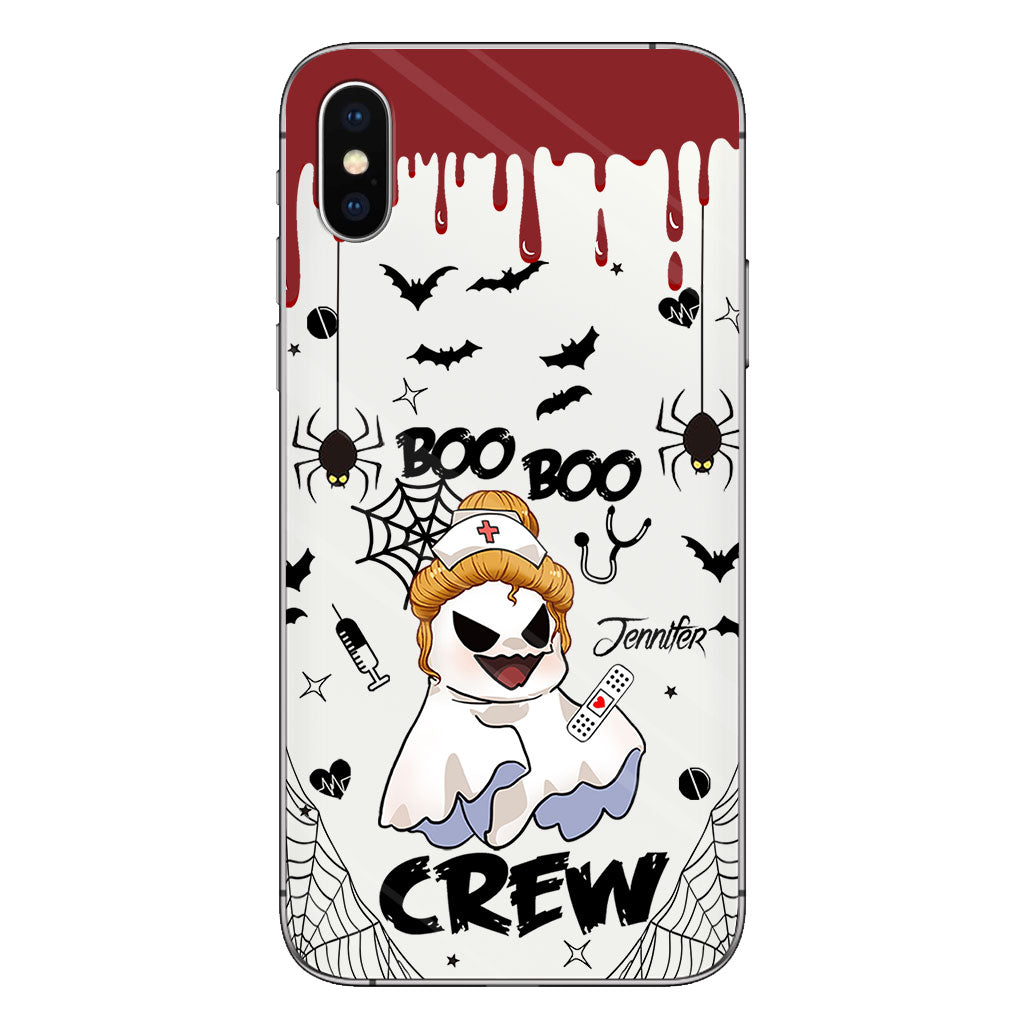 Boo Boo Crew - Étui de téléphone transparent personnalisé pour infirmière