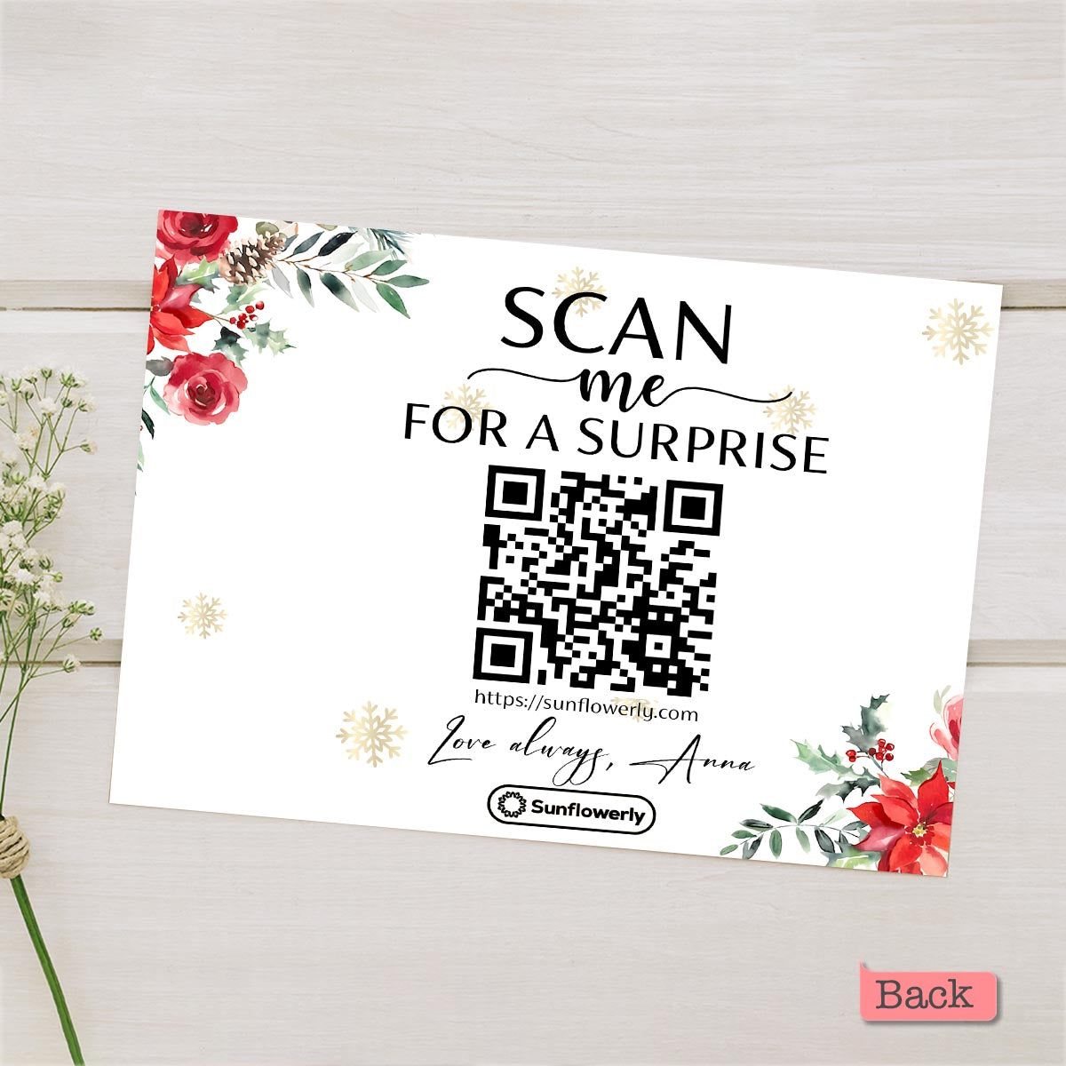 Joyeux Noël en famille - Carte de vœux personnalisée avec QR code