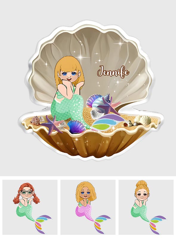 Coussin personnalisé en forme de famille La Petite Sirène