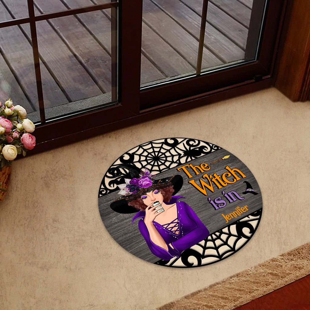 La sorcière est là ! - Paillasson personnalisé en forme de sorcière