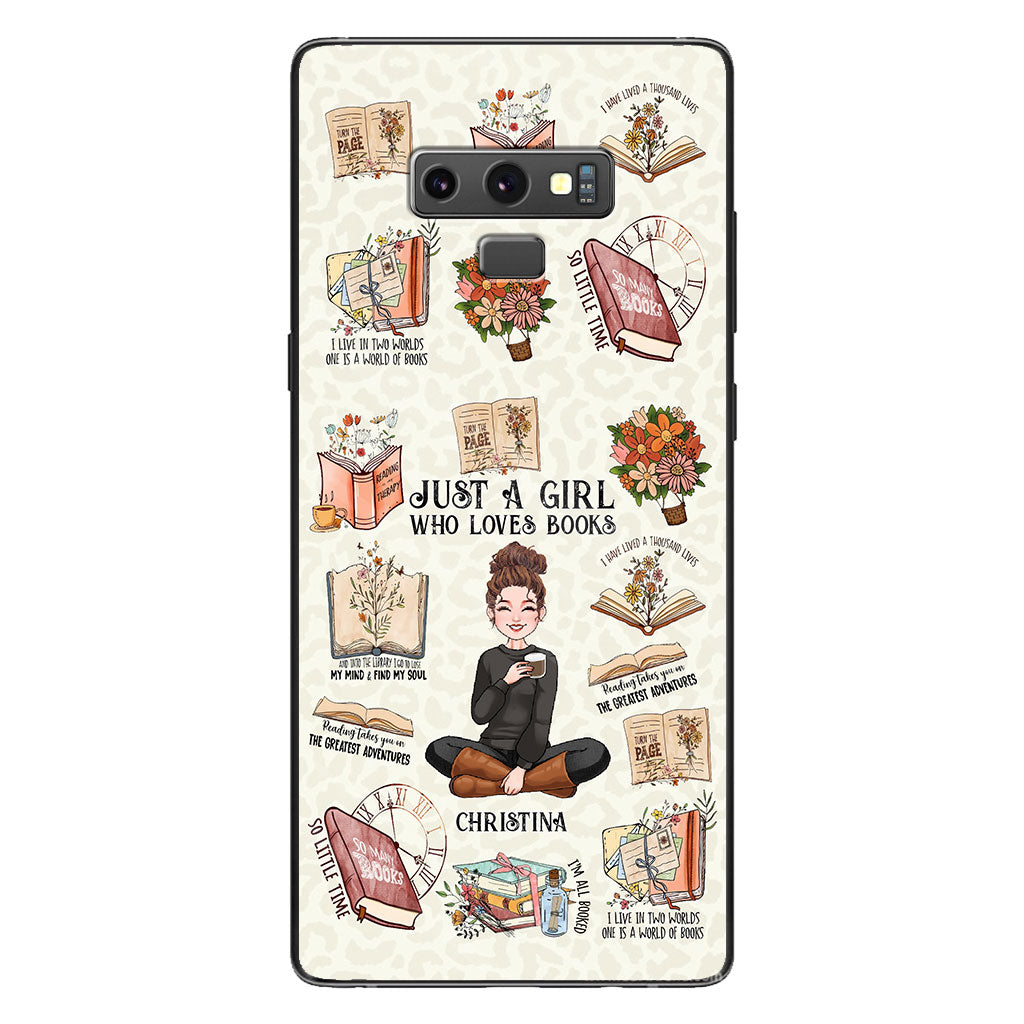 Une fille qui aime les livres - Coque de téléphone personnalisée en forme de livre