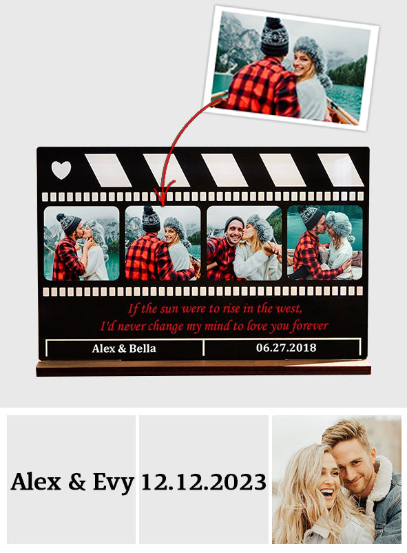 Clap de cinéma créatif - Modèle personnalisé pour couple, 1 couche, grand format, autoportant