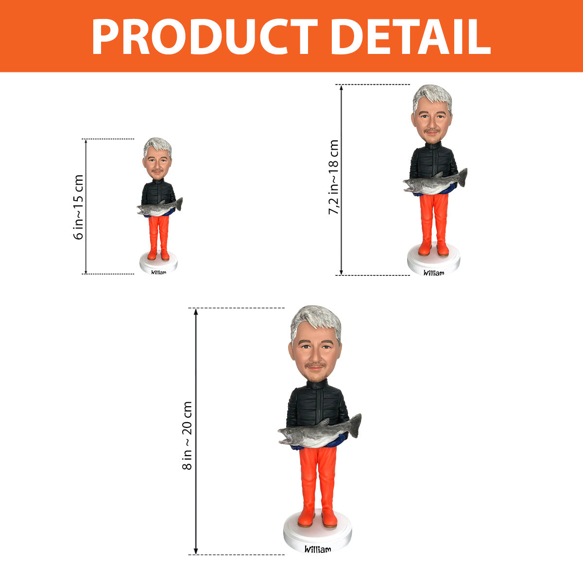 Figurine de pêche à tête branlante - Figurine de pêche à tête branlante personnalisée