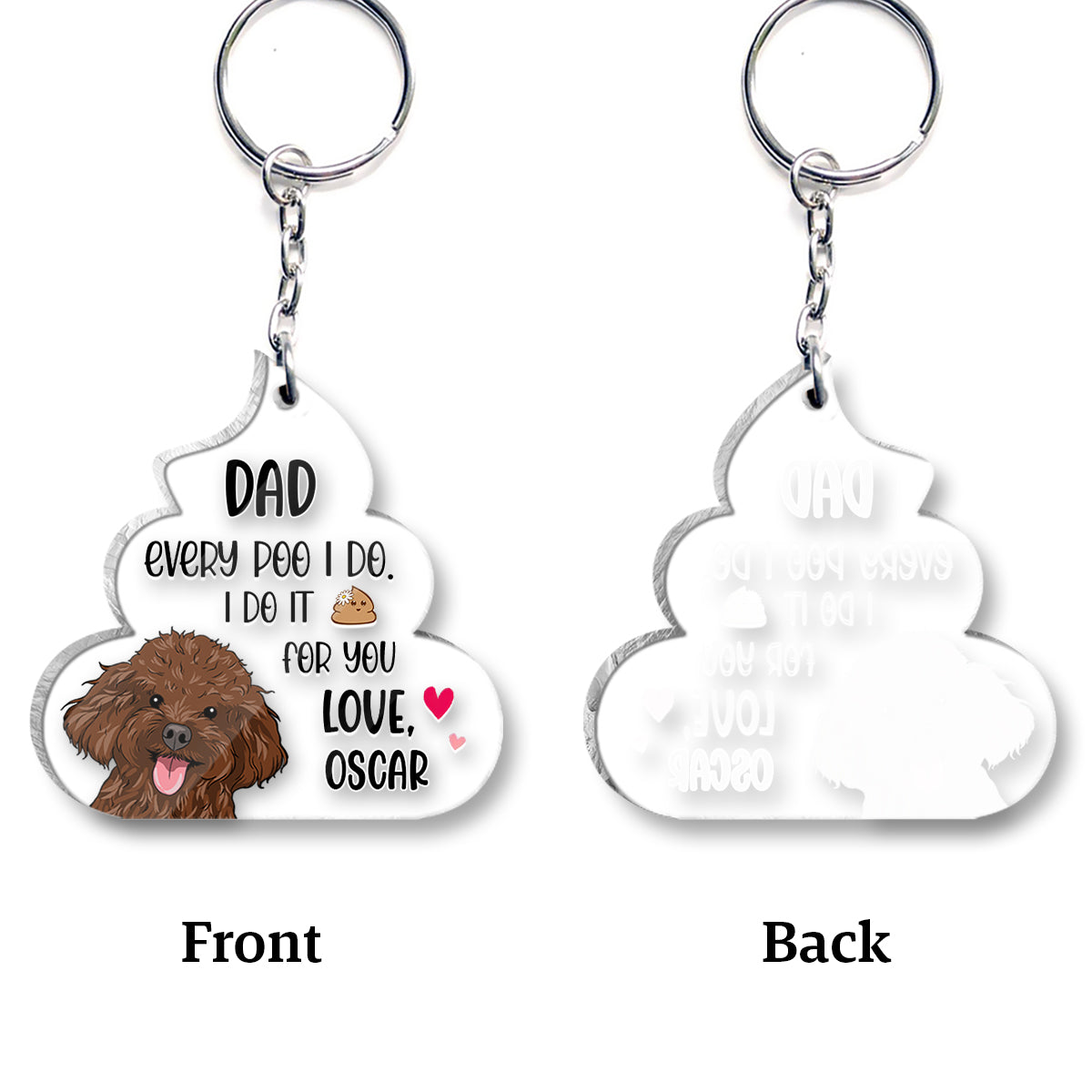 Chaque crotte que je fais pour toi - Cadeau pour amoureux des chiens - Porte-clés personnalisé