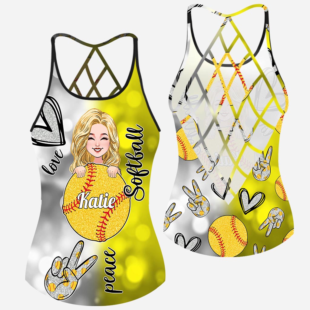 Maman de softball cool - Débardeur de softball personnalisé à croix