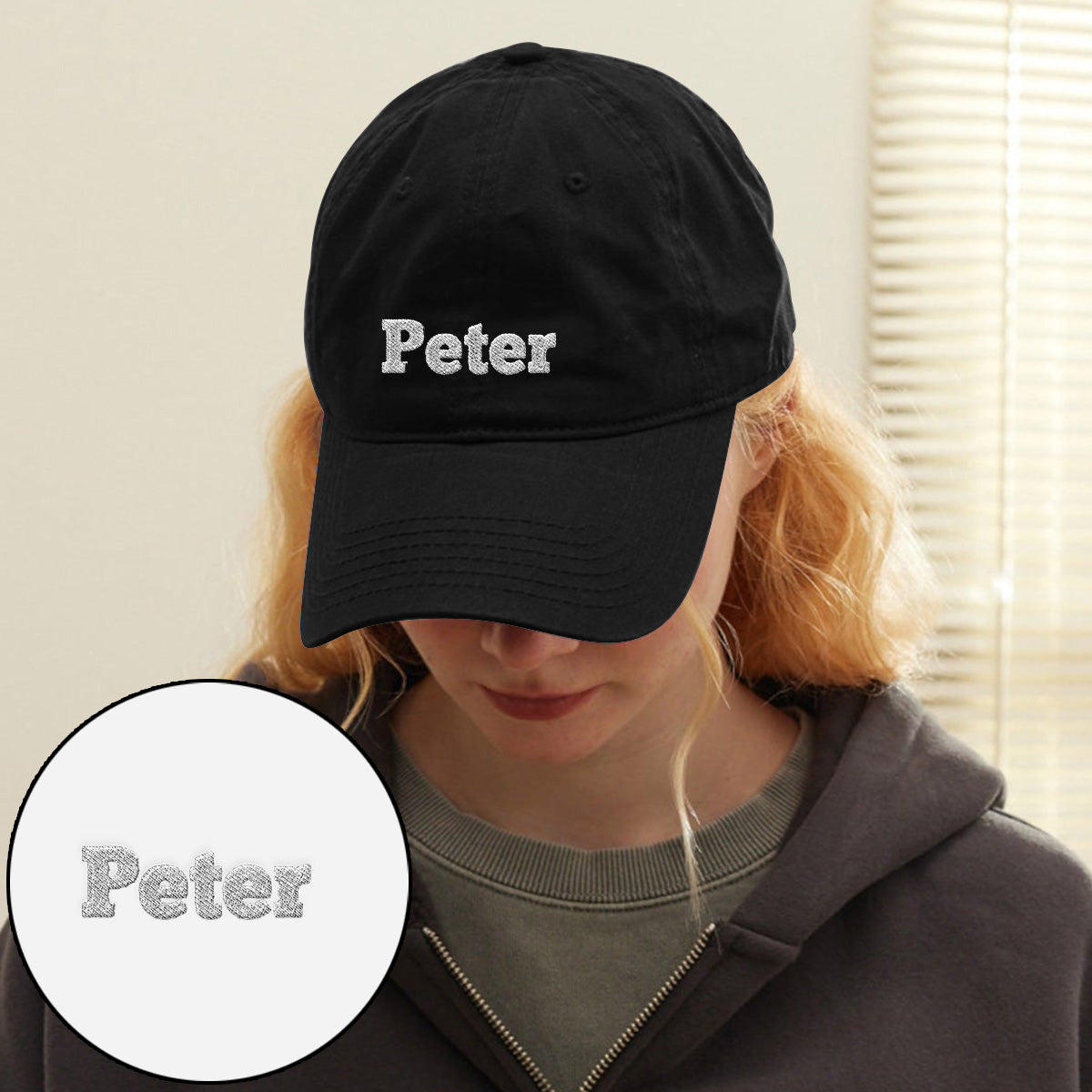 Casquette classique brodée personnalisée avec nom - Nom personnalisé pour fils
