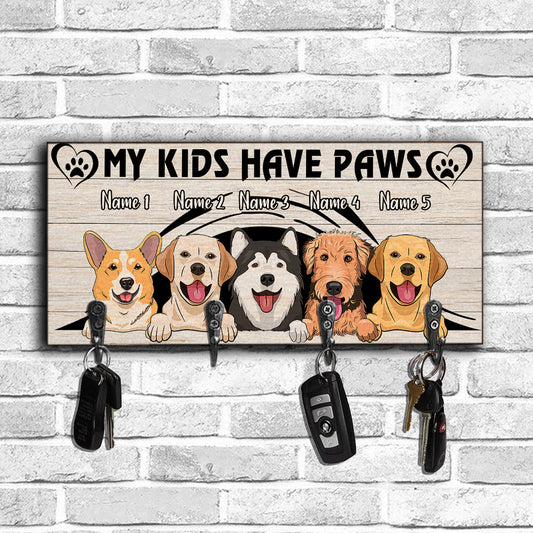 Mes enfants ont des pattes - Porte-clés personnalisé pour chien