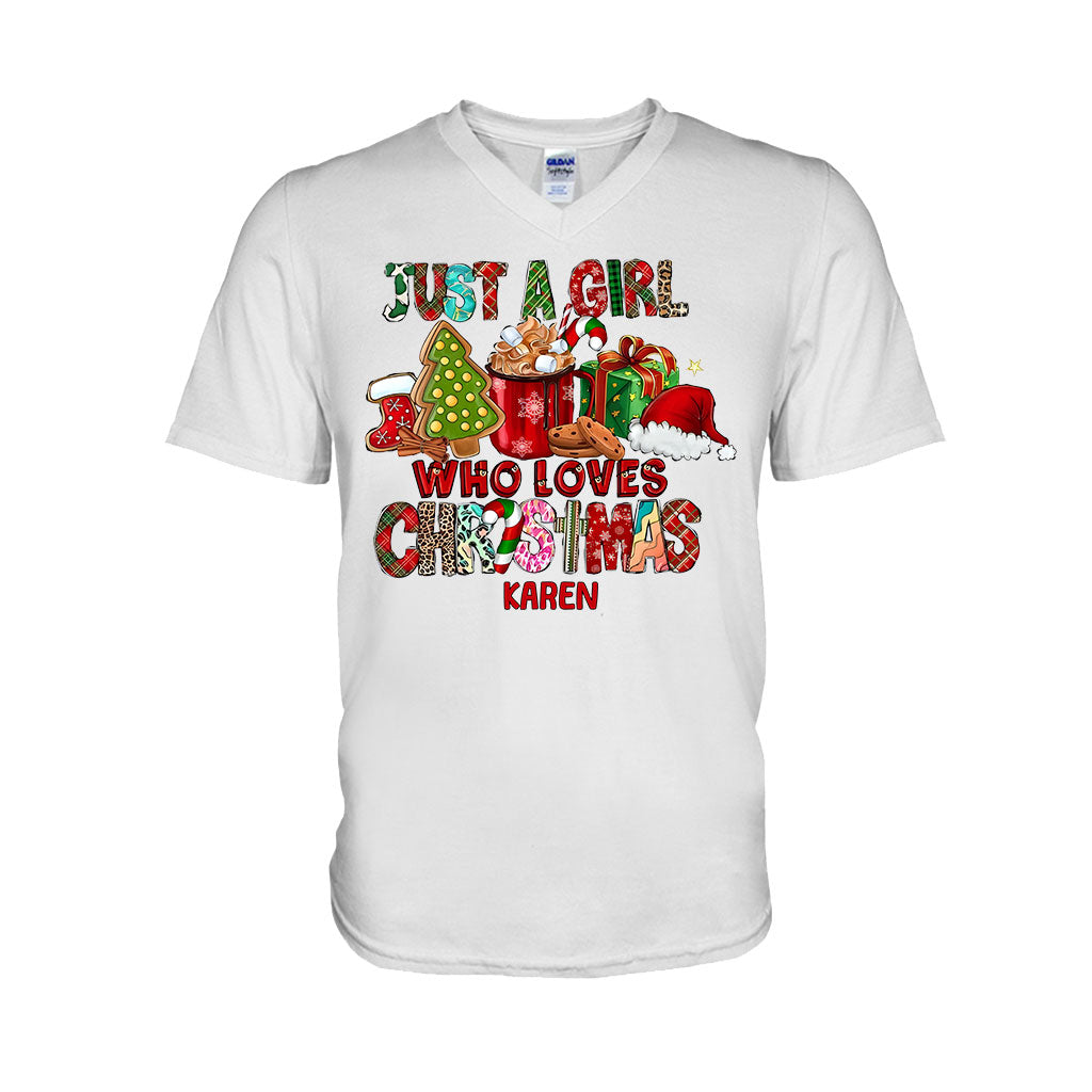 Juste une fille qui aime Noël - T-shirt et sweat à capuche de Noël personnalisés