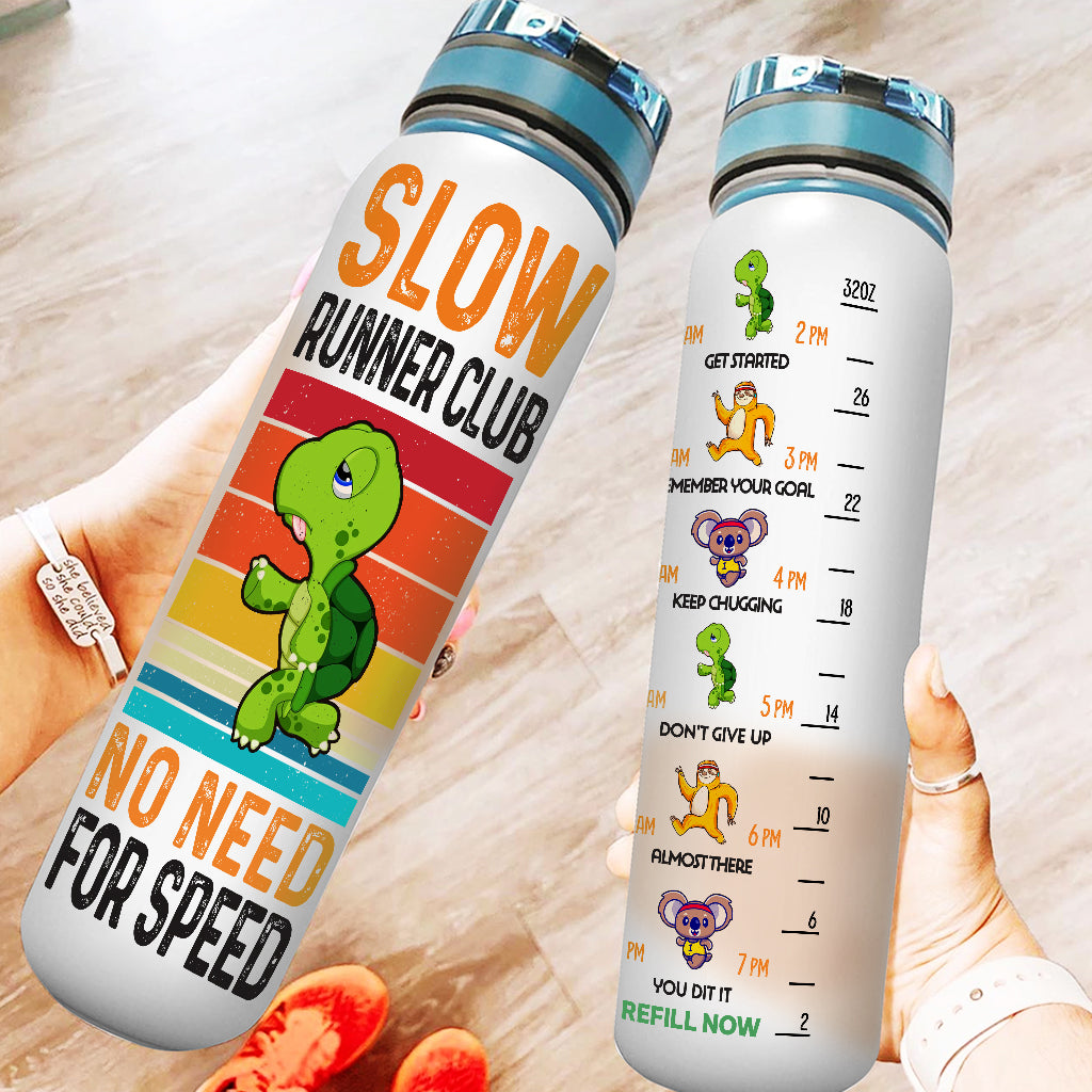 Slow Runner Club - Gourde personnalisée pour suivre l'hydratation en course à pied