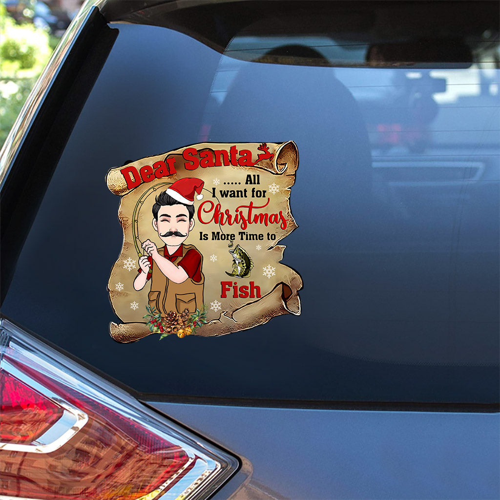 Dear Santa - Personalized Fishing Decal Full