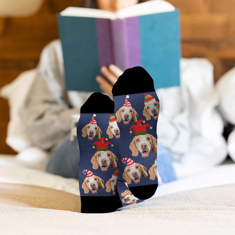 Chaussettes personnalisées avec photo de votre animal de compagnie - Cadeau pour les amoureux des chiens - Chaussettes personnalisées