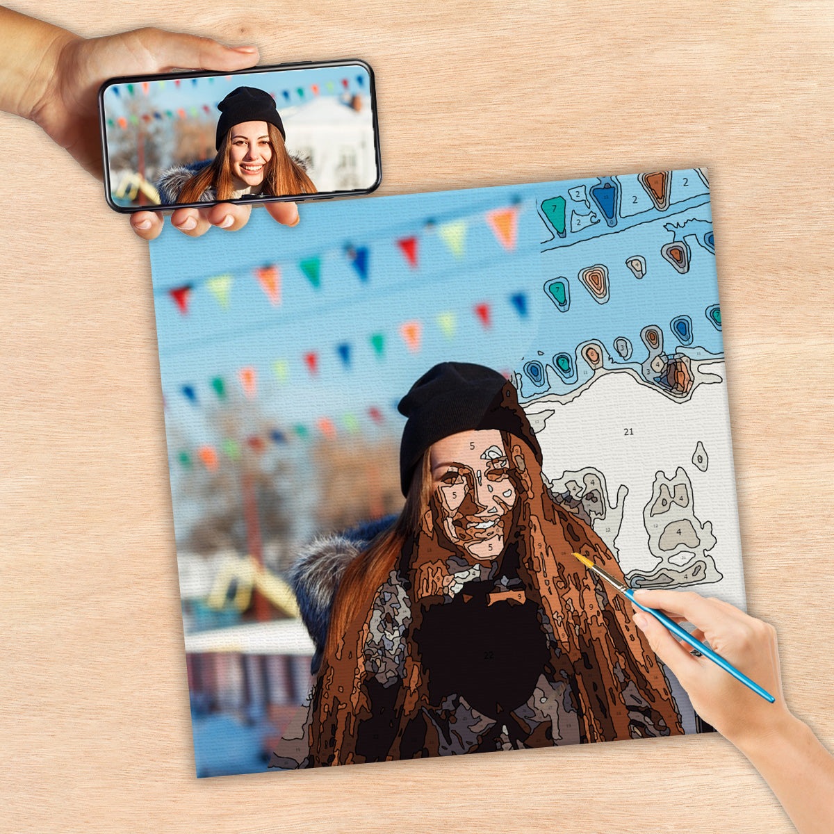 Kit de peinture par numéros personnalisé avec photo - Tante