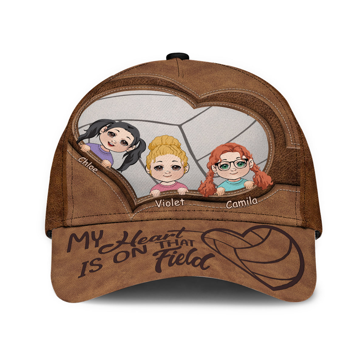 Mon cœur est sur ce terrain - Casquette de volleyball classique personnalisée