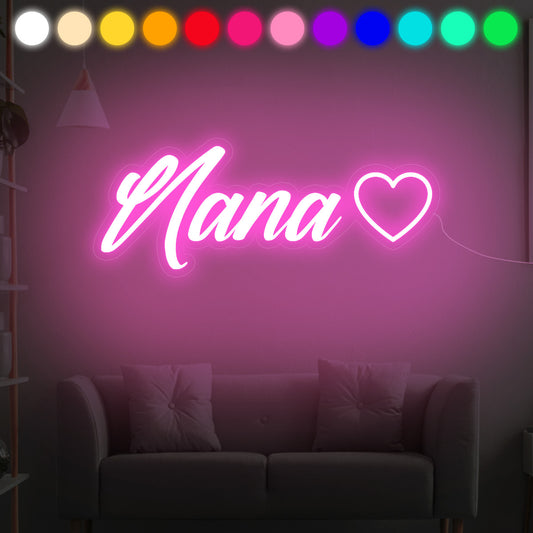 Texte personnalisé - Enseigne lumineuse personnalisée « Grand-mère »