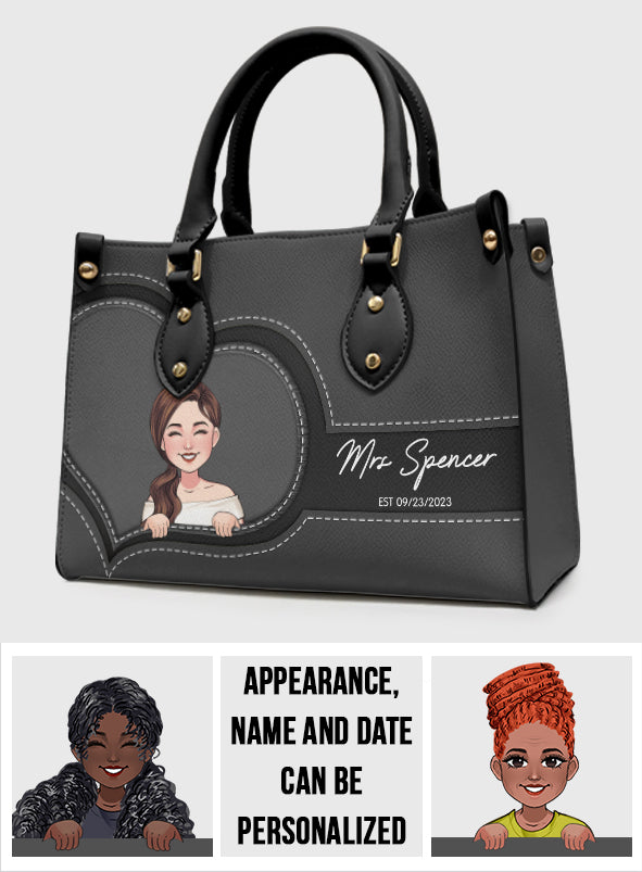 Cadeau de mariage pour la mariée - cadeau de mariage pour la mariée et les demoiselles d'honneur - Sac à main en cuir personnalisé