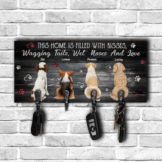 Cette maison est remplie d'amour - Porte-clés pour chien personnalisé