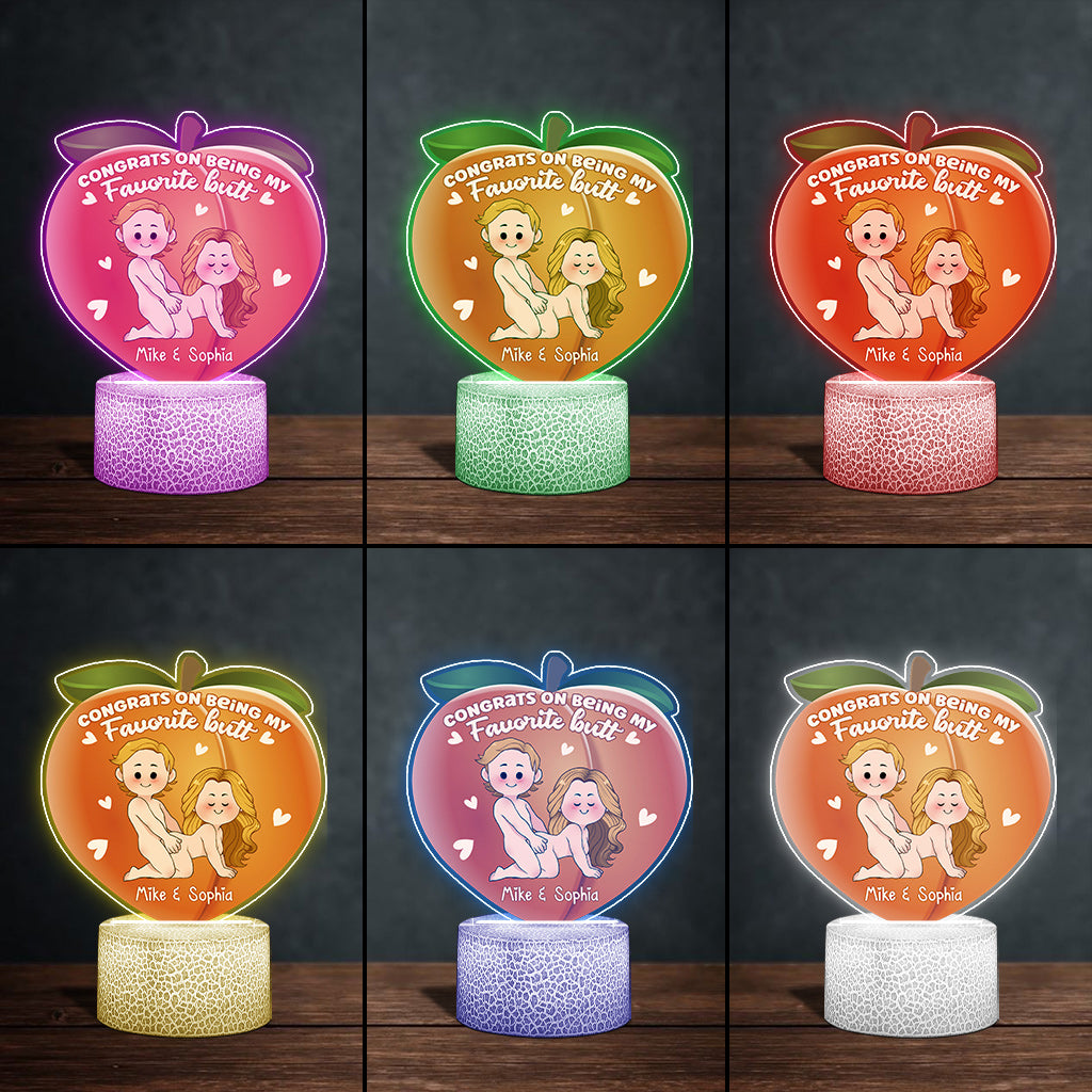 Félicitations pour être mon/ma préféré(e) - Cadeau pour mari, femme, petit ami, petite amie - Plaque lumineuse personnalisée